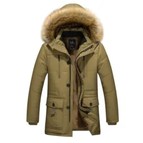 Eiswind - Parka Winterjacke Herren - Wintermantel mit Fellkapuze, Ideal für Outdoor